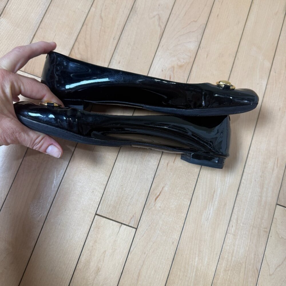 Authentic GUCCI black patent leather ballet flats with horsebit detail size 39 - Picture 8 of 11